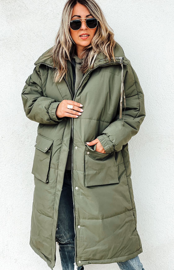 FAMOUS long khaki coat