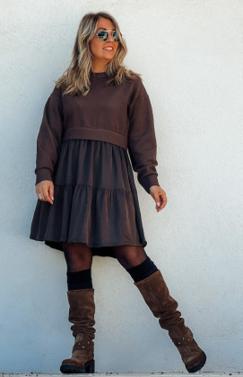 Robe PRYSKA courte chocolat