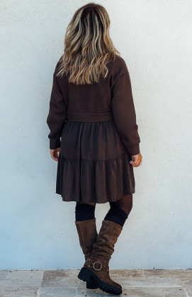 Robe PRYSKA courte chocolat