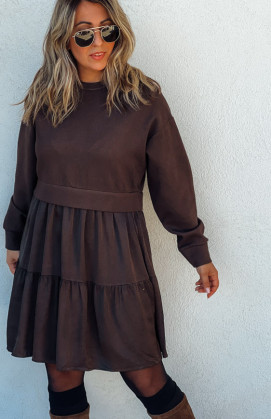 Robe PRYSKA courte chocolat