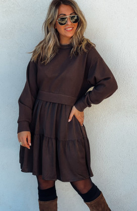 Robe PRYSKA courte chocolat