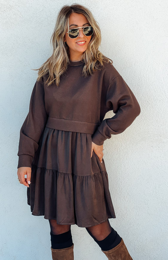 Robe PRYSKA courte chocolat