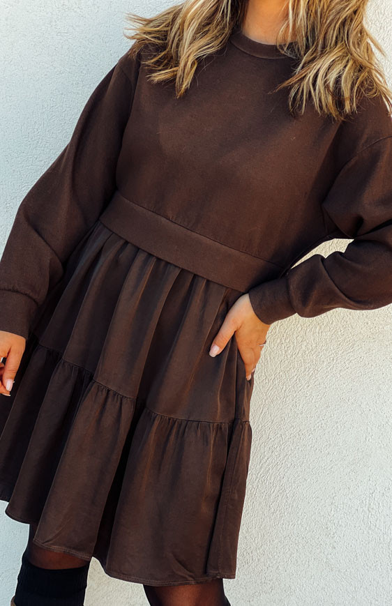 Robe PRYSKA courte chocolat