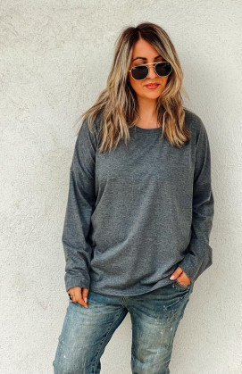 Dark grey FLAKE long-sleeved t-shirt