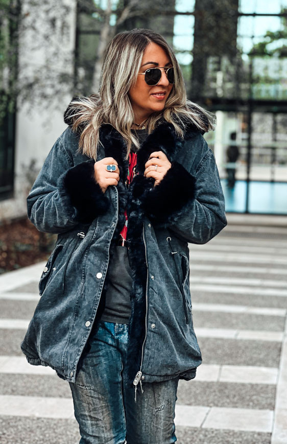 Parka ESTHER anthracite/noir