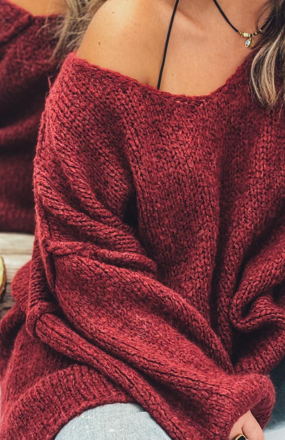 Burgundy ELISEO pullover