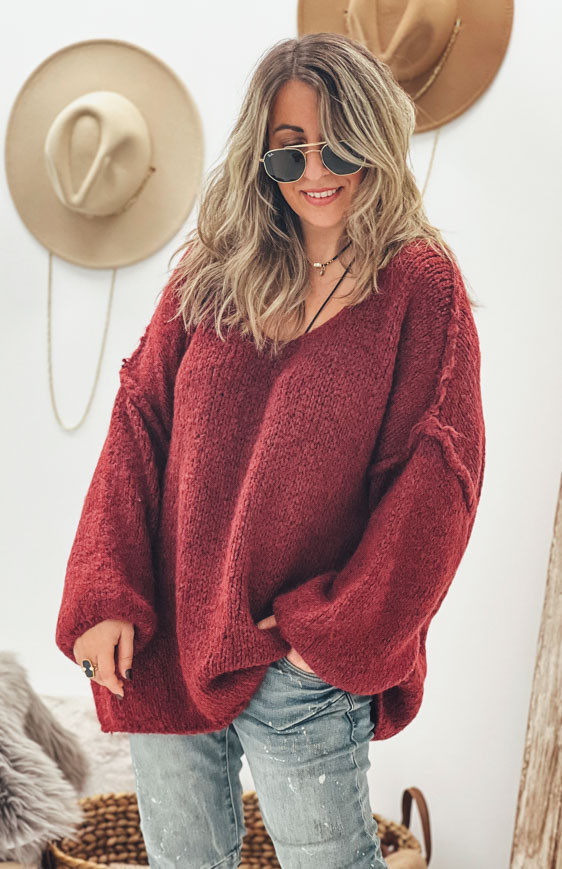 Burgundy ELISEO pullover