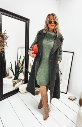 Khaki VENUSIA sleeveless coat