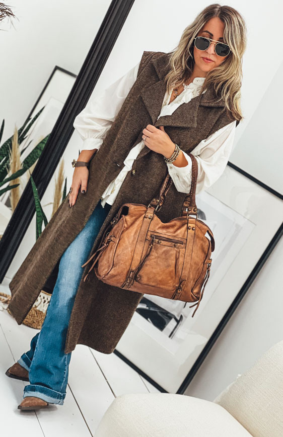 Dark brown VENUSIA sleeveless coat