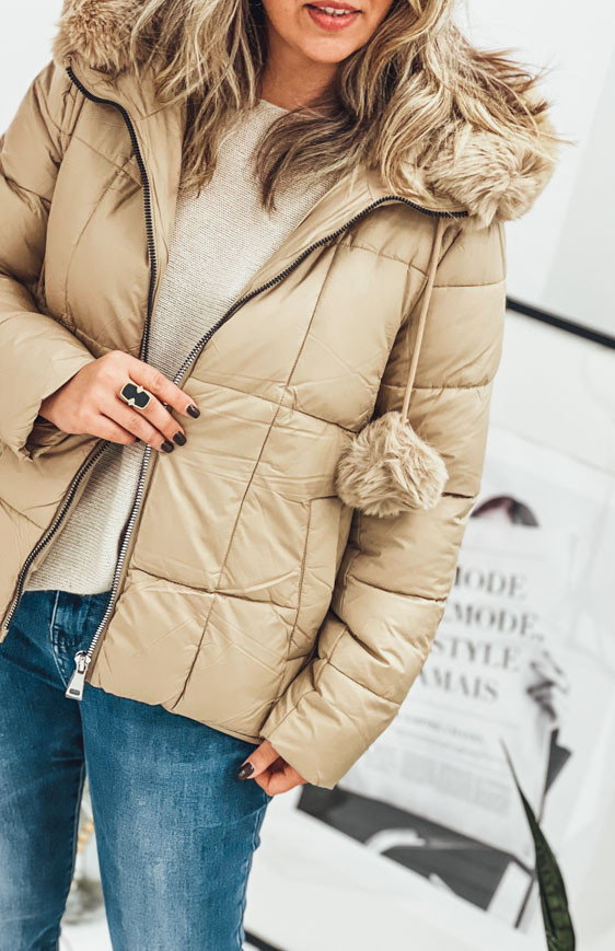 Camel PAULA down jacket