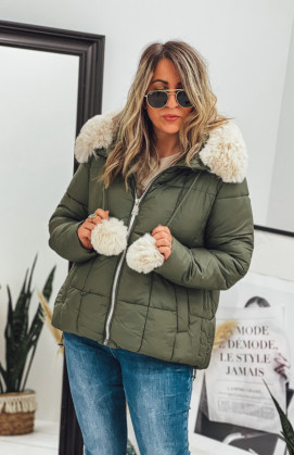 Khaki PAULA down jacket