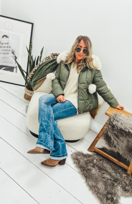 Khaki PAULA down jacket