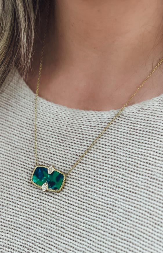 Marbled green LIBERTY necklace