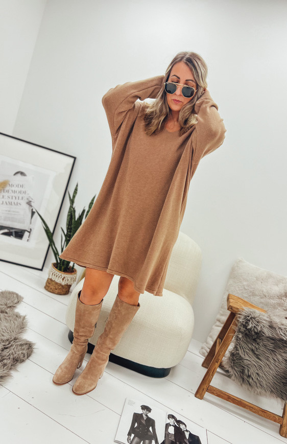 Robe MILLA courte camel