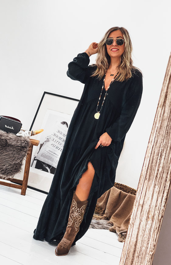 Black ALEXANDRA long dress