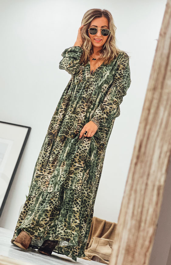 Robe VICTORIA longue Léo/vert