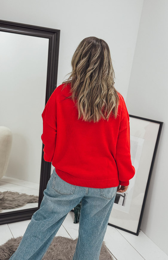 Red MERRY pullover