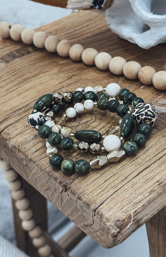 Khaki WILD triple bracelet