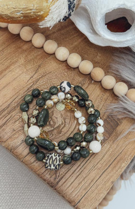 Khaki WILD triple bracelet