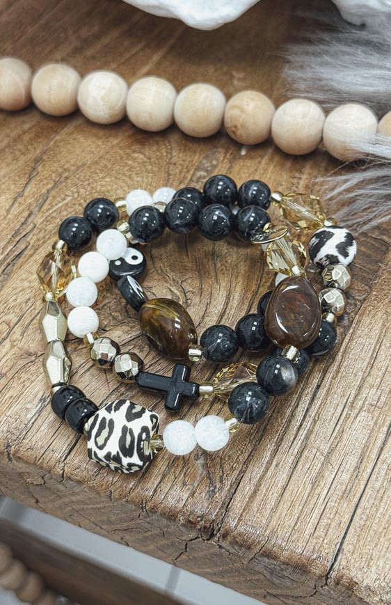 Brown SAVANE triple bracelet