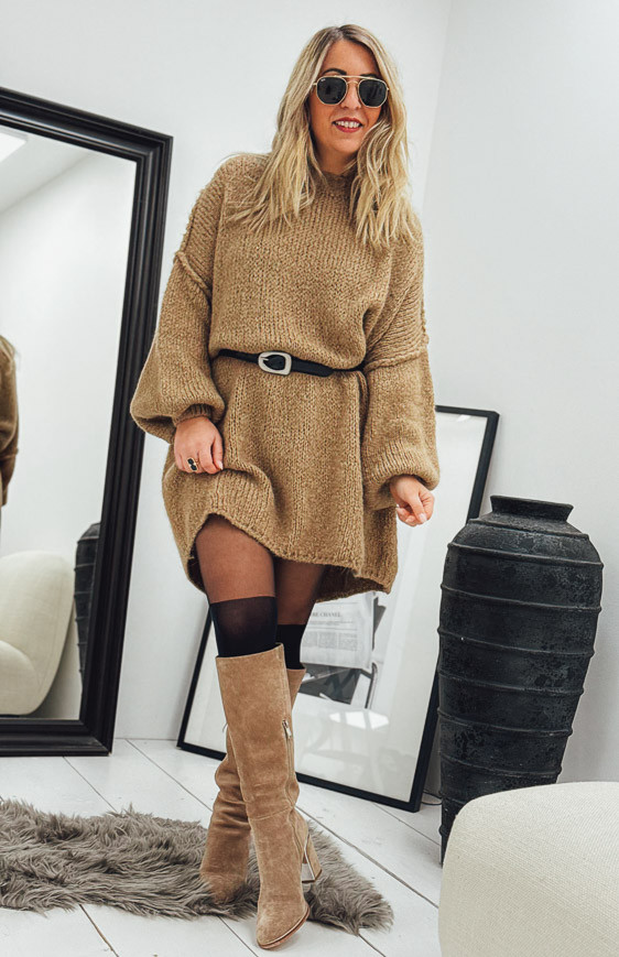 Robe pull AXELLE camel