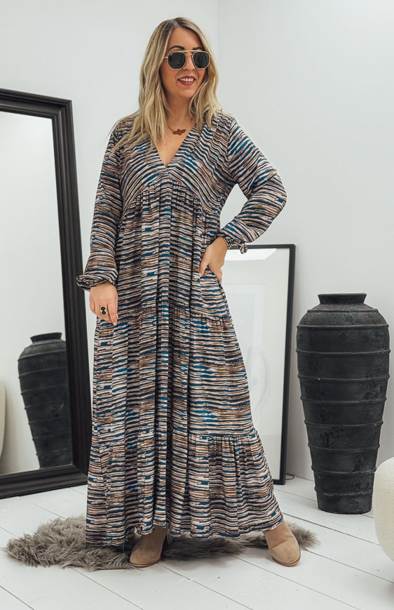 Robe MALLAURY longue bleu foncé