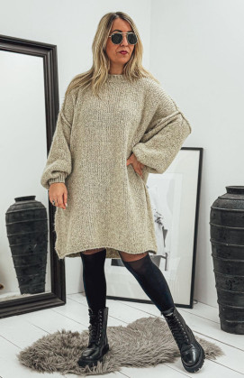 Robe pull AXELLE taupe