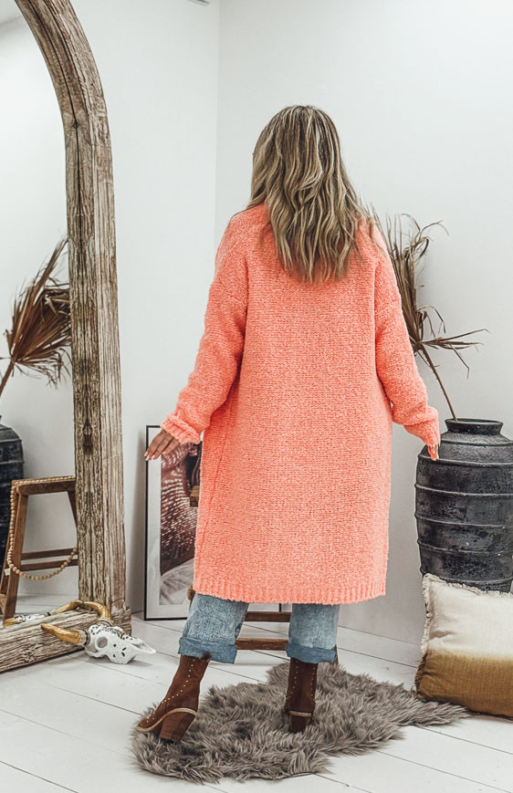 Coral GIOVANNI mid-length cardigan