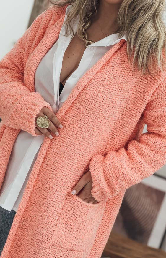 Coral GIOVANNI mid-length cardigan