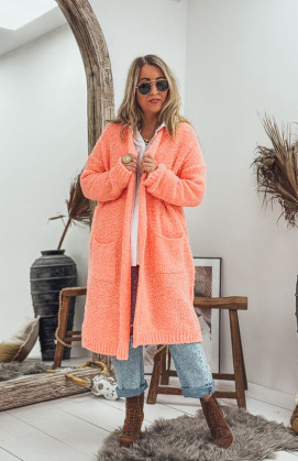 Coral GIOVANNI mid-length cardigan